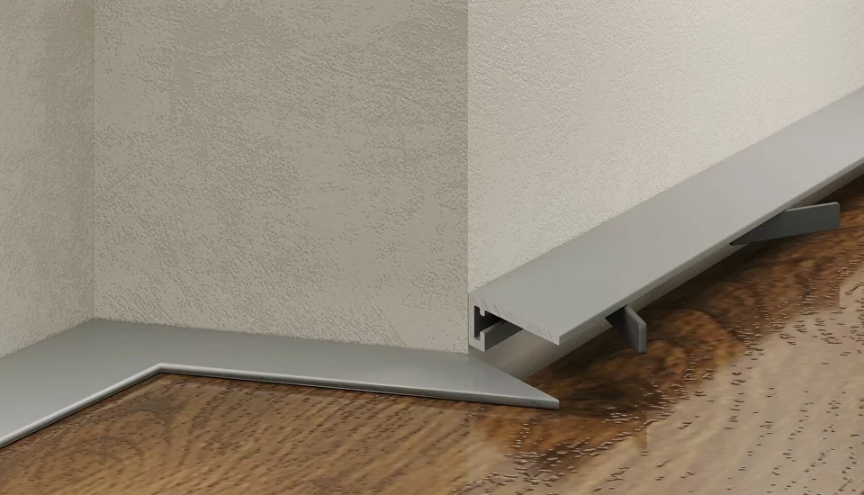 Микроплинтус из алюминия Laconistiq/Лаконистик Серебро 19х5,5х2450мм